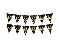 Guirlande de fanions triangulaires noirs et dorés pour fête d'anniversaire, accessoires de photographie pour adultes et adolescents