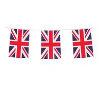 Guirlande de fanions Union Jack de 10 m avec 20 drapeaux pour couronnement du roi, pub, barbecue, événements royaux, décorations de fête, rouge, blanc, bleu