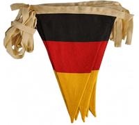 Guirlande de fanions vintage de l'Allemagne - 5 m - En coton - Avec 10 drapeaux de l'Allemagne double face - Décoration pour football, public viewing, Oktoberfest, carnaval