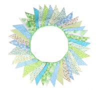 Guirlande de fanions vintage en tissu avec 36 drapeaux triangulaires pour attirer les regards pour décoration de fête (vert)