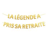 Guirlande de Fête Dorée,Banderole Retraite,Vive la Retraite Bannière,Decoration Retraite,Cadeau Retraite Homme Femme
