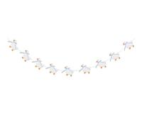 Guirlande de fête prénatale avec motif d'oie et nœud vichy bleu, décoration de fête sur le thème des animaux de la ferme pour enfants, filles et garçons, 1er, 2e et 3e anniversaire