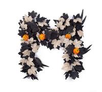 Guirlande de feuilles artificielles d'Halloween en plastique à fixation murale qui apporte une ambiance d'automne aux espaces intérieurs tels que les portes et les cheminées