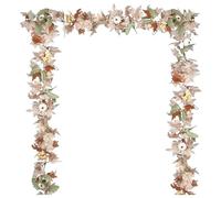 Guirlande de feuilles d'automne - 1,8 m - blanche - Décoration pour intérieur, cour, bureau, porte, fenêtre, Thanksgiving