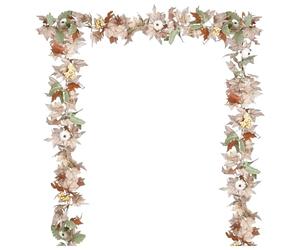 Guirlande de feuilles d'automne - 1,8 m - blanche - Décoration pour intérieur, cour, bureau, porte, fenêtre, Thanksgiving