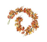Guirlande de feuilles d'automne 1,8 m Décoration artificielle pour la | Guirlande de feuilles d'érable Décoration de citrouille pour Halloween, automne, intérieur, extérieur, porte, patio, véranda