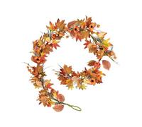 Guirlande de feuilles d'automne - Récolte artificielle de 1,5 m - Décoration de feuilles d'automne - Guirlande de Thanksgiving - Pour Halloween, automne, intérieur et extérieur, cheminée, ferme, porte