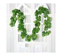 Guirlande de feuilles de lierre artificielles en rotin vert à suspendre pour jardin, fête de mariage, décoration d'intérieur, plantes artificielles d'intérieur (bégonia, 2 m (1 corde)