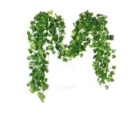 Guirlande de feuilles de lierre artificielles en rotin vert à suspendre pour jardin, fête de mariage, décoration d'intérieur, plantes artificielles d'intérieur (pastèque, 10 m (5 cordes)