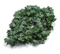 Guirlande de Feuilles de Vignes de Patate Douce, 12 Pièces, Décoration Murale de Vignes Suspendues Artificielles pour Décorations de Jardin de Fête de Mariage Intérieure et