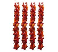 Guirlande de Feuilles d'Érable, 4 Pièces Guirlandes Artificielles de Décoration d'Automne, Décoration Vintage Résistante aux Intempéries pour la Récolte, Porte, Entrée, Patio, Extérieur, Jardin, Cour,
