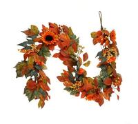 Guirlande de feuilles d'érable artificielles de 180 cm pour Halloween, Thanksgiving, Noël, vacances, maison, jardin, fête (1,8 m)