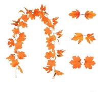 Guirlande de feuilles d'érable en rotin pour décoration murale d'automne, extérieur et intérieur, thème rustique, veinure réaliste, accent saisonnier (101)