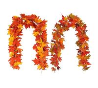 Guirlande de feuilles d'érable - Guirlandes de feuilles d'automne | Guirlandes artificielles à suspendre | Décoration de récolte de Thanksgiving | Décoration de feuillage d'automne artificiel pour la