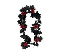 Guirlande de feuilles d'érable rose et noire 170 cm