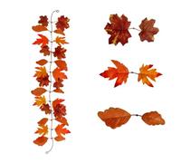 Guirlande de feuilles d'érable rouge et noir 100 cm