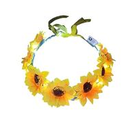 Guirlande de fleurs à LED - Bandeau lumineux - Accessoire de fête de mariage - Couronne de fleurs