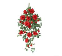 Guirlande de fleurs artificielles à suspendre au mur - 90 cm - Décoration florale rose - 90 cm - Tissu pour la maison, le jardin - Motif réaliste pour balcon - 90 cm de long - Vigne artificielle