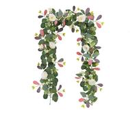Guirlande de fleurs artificielles de 6,2 m - Guirlande de fleurs artificielles à suspendre - Plante murale pour arche de mariage, arrière-plan de jardin, cérémonie de fiançailles, décoration de