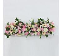 Guirlande de fleurs artificielles en soie pour mariage et décoration de la maison - 1 m - Arrangement rose, lys et hortensia