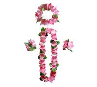Guirlande de Fleurs Hawaïennes,Collier de Fleurs,Déguisement Hawaïen,Collier Fleurs Hawaien,Collier de Fleurs Hawaienne,Hula Luau Collier Bracelet Bandeau,pour Fêtes sur la Plage