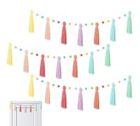 Guirlande De Franges Décorations De Fête | Lot de 3 Guirlandes Bohème Multicolores pour Salle de Classe,Décoration Saisonnière pour Maternelle Crèche École Bibliothèque | Nursery Plafond Salle