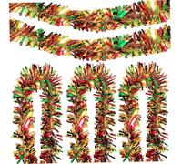 Guirlande de guirlandes, 5 pièces de 79 Pouces Long, Guirlande métallique torsadée Rouge Vert dorée à Suspendre, pour Les décorations du Mois l'histoire Noire du dix-neuvième Mois