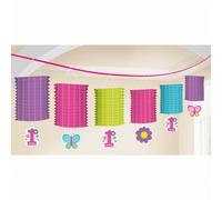 Guirlande de lanternes Amscan avec design 1st Birthday Girl SG7789 (taille unique) (Violet/Rose/Vert/Bleu)
