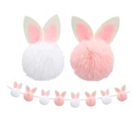 Guirlande de lapin de Pâques - Décoration en chaîne de lapin en textile, style bannière de vacances légère, décoration intérieure sur le thème campagnard, caractéristique visuelle de célébration du pr