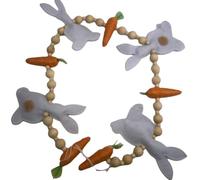 Guirlande de lapins de Pâques et carottes en feutre et perles de bois, décoration de Pâques, guirlande de fanions, Pâques