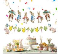 Guirlande de Lapins | Décoration Animaux en Papier | Décoration pour Fête de Pâques - pour Chambre Mur Déco Salon Fête Anniversaire Photo