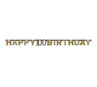 Guirlande de lettres d'Amscan Happy 100th Birthday. SG12370 (taille unique) (or/argent)