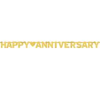 Guirlande de lettres en plastique Happy Anniversary d'Amscan, doré SG5760 (taille unique) (Or)