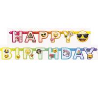 Guirlande de lettres Happy Birthday Emoji arc-en-ciel