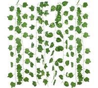 Guirlande de Lierre Artificiel Feuille Verte Rotin Fausses Plantes Feuilles Vigne Guirlande Lumineuse 2 Mètres 20 LEDs Alimentation USB Mariage Fête Noël Décoration Patio