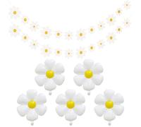 Guirlande De Marguerite 2 Pièces, Ballons 5 Pièces, Bannière De Jardin, Fournitures De Fête D'Été, Accessoires De Décoration D'Intérieur