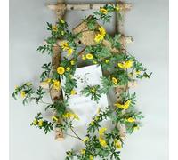 Guirlande de marguerites artificielles et tournesols de 175 cm pour décoration de maison et d'événement, vigne florale réaliste pour enrichir les espaces de vie (blanc)