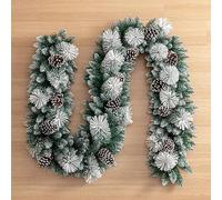 Guirlande de Noël 270 cm - Guirlande Sapin pour Manteau de Cheminée, Couronnes de Noël Artificielles en Polyéthylène Dense, Décoration D'intérieur pour Manteau de Cheminée de Noëls(White)