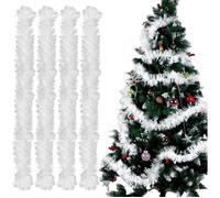 Guirlande de Noël - AIMOONSA - 4x2m - Blanche scintillante - Fil métallique réutilisable - Largeur 9 cm