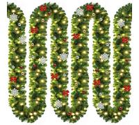 Guirlande de Noël Andrea avec éclairage, décorée, 5 m, vert