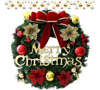 Guirlande De NoëL Artificielle 30 CM, Guirlande De Noel, DéCoration Noel Avec Bowknot Jingle Guirlande Sapin De NoëL Porte Pour Porte D'EntréE, CheminéE Et DéCoration Murale