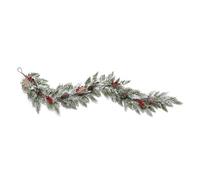 Guirlande de Noël artificielle de 180 cm en forme de pomme de pin rouge et baies de houx pour sapin de Noël, escaliers, escaliers, cheminée, décorations de mariage extérieures