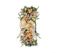 Guirlande de Noël artificielle en forme de goutte d'eau pour porte d'escalier, décoration festive intérieure ou extérieure, 45 cm, sans fil avec bordure en plastique personnalisable