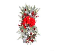 Guirlande de Noël artificielle en forme de goutte d'eau pour porte d'escalier, décoration festive intérieure ou extérieure, 45 cm, sans fil avec bordure en plastique personnalisable