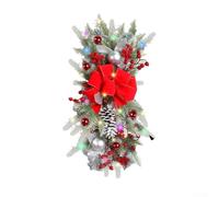 Guirlande de Noël artificielle en forme de goutte d'eau pour porte d'escalier, décoration festive intérieure ou extérieure, 45 cm, sans fil avec bordure en plastique personnalisable