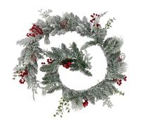 Atmosphera - Guirlande floquée Baies Rouges l.1,8m Blanc