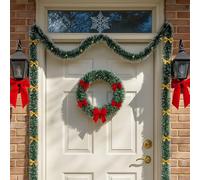 Guirlande de Noël avec 72 nœuds, 10 m, guirlande de sapin artificiel comme réel, guirlande de Noël pour décoration de Noël, extérieur, intérieur, porte, arbre, porte, rampe d'escalier, cadre de porte