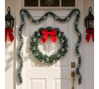 Guirlande de Noël avec 72 nœuds, 10 m, guirlande de sapin artificielle comme réelle, guirlande de Noël pour décoration de Noël, extérieur, intérieur, porte, arbre, porte, rampe d'escalier, cadre de