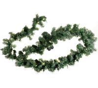 Guirlande de Noël avec guirlande lumineuse - 540 cm / 70 LED - Guirlande de sapins artificiels illuminée en blanc chaud