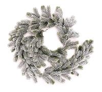 Guirlande de Noël avec longues branches de pin et neige - Décoration de Noël avec pins - Pour , la porte, la neige